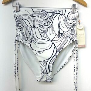 Calia ruched side tie hr bottom pure white multi size s high rise